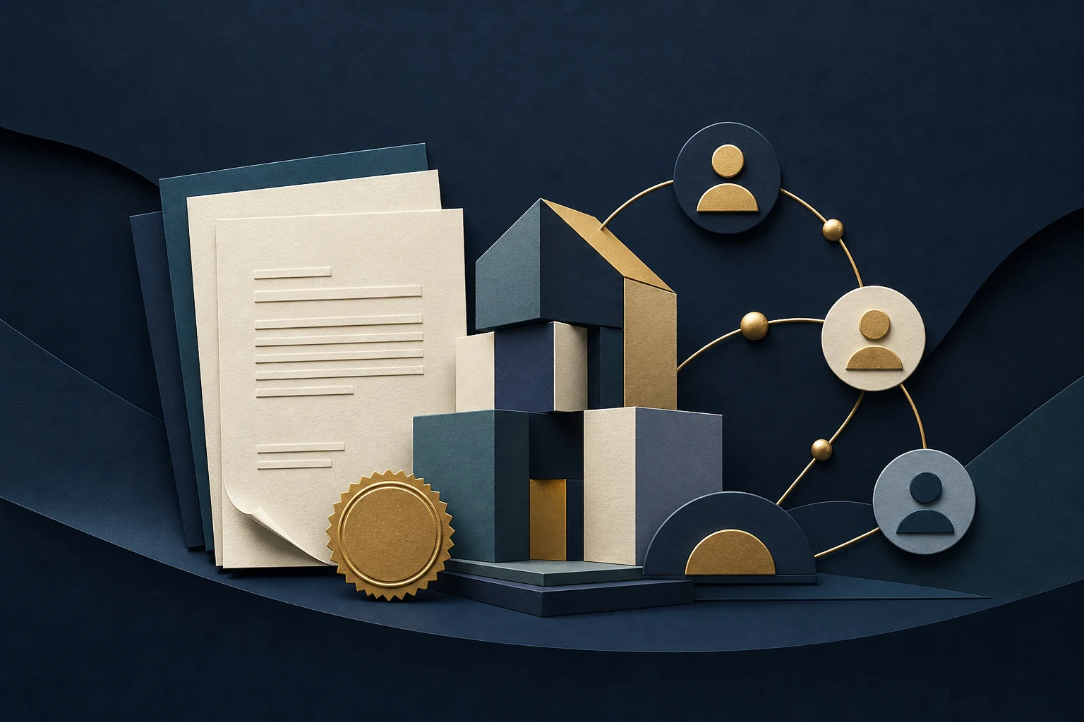 Illustration de la création de sociétés, des statuts et de la gouvernance entre associés